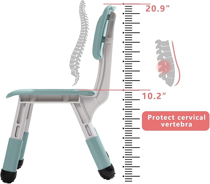 Adjustable Kid Chairs Indoor 3 Level Adjustable Suitable for Children Age 2-6. Maximum load-bearing 220LBS Suitable for Family Classroom and Nursery Child Seat Set (2-Pack-Ink Blue) - LeafyLoom