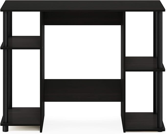 Furinno JAYA Computer Study Desk,Open Storage, Espresso - LeafyLoom