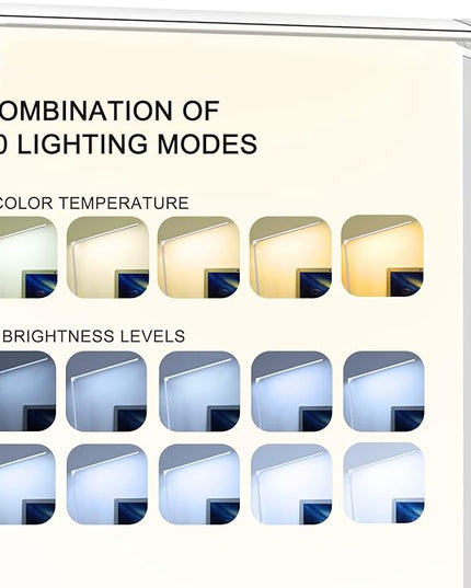 Led Desk Lamp, Desk Lamp with USB Charging Port, 5 Color Modes, 10 Brightness, Natural Light, Eye Caring Reading Lamp, Desk Light for Home Office, Table Lamp, Touch Control, Auto-Timer, White - LeafyLoom