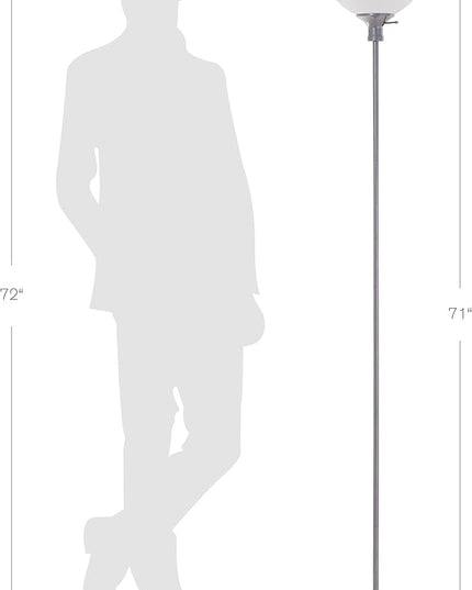 Catalina Lighting 20641-000 Traditional 3-Way Metal Torchiere Floor Standing Lamp, Living Room Light,LED Bulb NOT Included, Silver - LeafyLoom