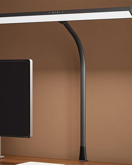 LED Desk Lamp, Architect Clamp Desk Lamps for Home Office, 20W Workbench Office Lighting with 3 Color Modes, and Stepless Dimming 23inch Wide Modern Desk Lamp for Reading - LeafyLoom
