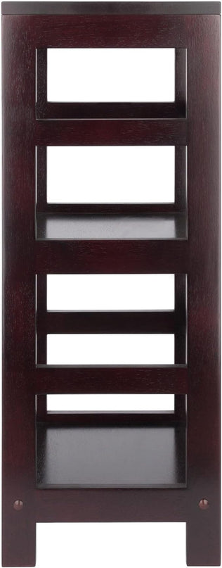 Winsome Leo Model Name Shelving, Tall, Espresso - LeafyLoom