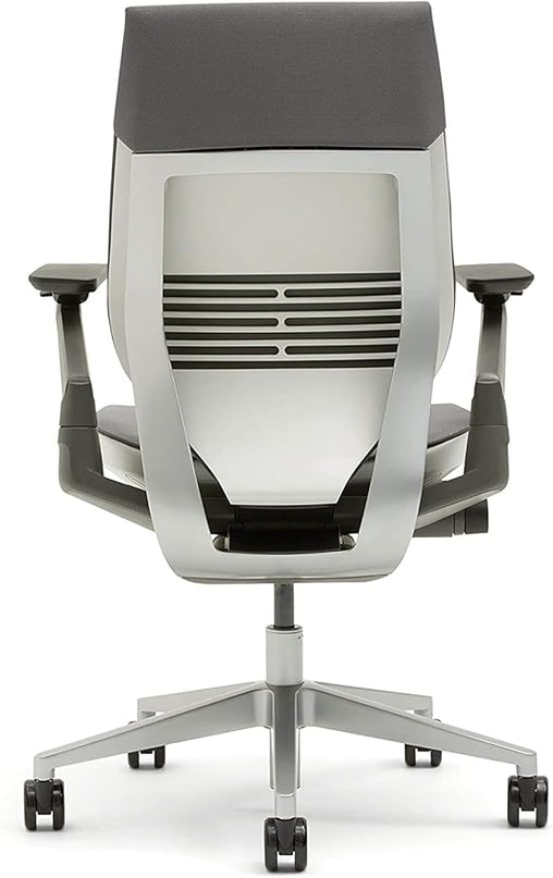 Steelcase Gesture Office Chair - Ergonomic Work Chair with Wheels for Carpet - Comfortable Office Chair - Intuitive-to-Adjust Chairs for Desk - 360-Degree Arms - Nickel Gray Fabric - LeafyLoom