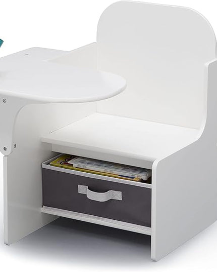 Delta Children MySize Chair Desk With Storage Bin, Bianca White - LeafyLoom
