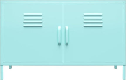 Novogratz Cache 2 Door Metal Locker Accent, Mint Cabinet - LeafyLoom