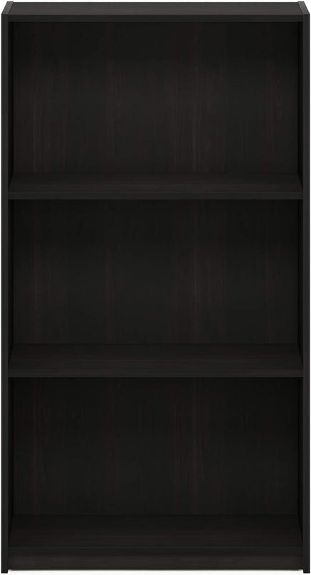 Furinno Basic 3-Tier Bookcase Storage Shelves, Espresso - LeafyLoom