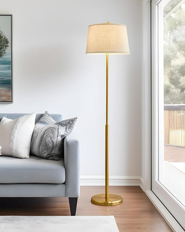 Oneach 61.75" Modern Floor Lamp for Living Room Tall Lamp for Bedroom Gold Floor Lamp with Rotary Switch Industrial Standing Lamp Floor Lamp for Nursery Study Room Office - LeafyLoom