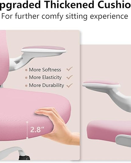Ergonomic Office Chair, Comfort Swivel Home Office Task Chair, Breathable Mesh Desk Chair, Lumbar Support Computer Chair with Flip-up Arms and Adjustable Height - LeafyLoom