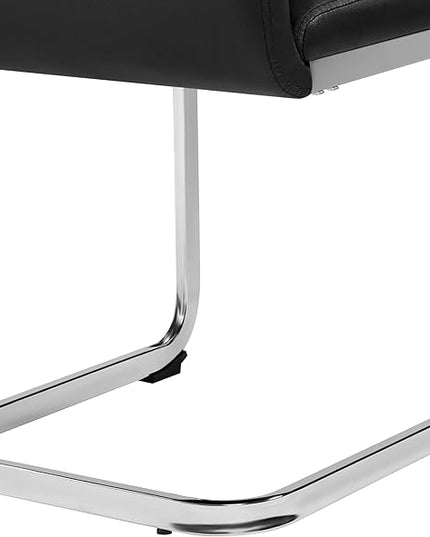 Yaheetech Dining Chairs Set of 4 Modern Dining Room Chairs Kitchen Chairs with Faux Leather Seat, Solid Legs and High Back for Dining Room, Kitchen, Black - LeafyLoom