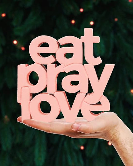 NUKKAD TALES Eat Pray Love Peach Aesthetic Table Decor – Perfect for Home or Office Desk, Shelf, Birthdays, Corporate Gifts, and Inspirational Wall Decor - LeafyLoom