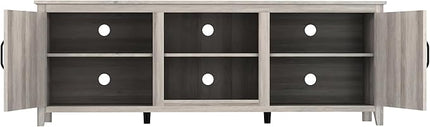 70Inch TV Stand Base, Entertainment Center Cabinet with Two Doors Media Console for Living Room, Gray - LeafyLoom