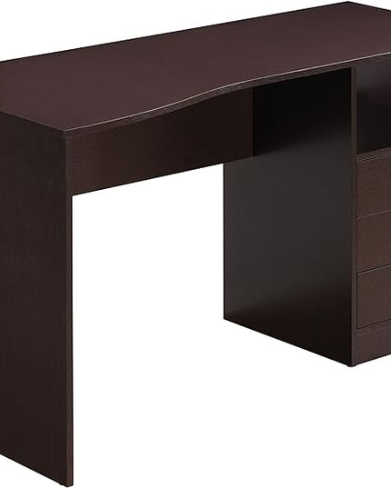 Techni Mobili Classic Computer Desk with Multiple Drawers, 29.5" x 23.6" x 51.2", Wenge - LeafyLoom