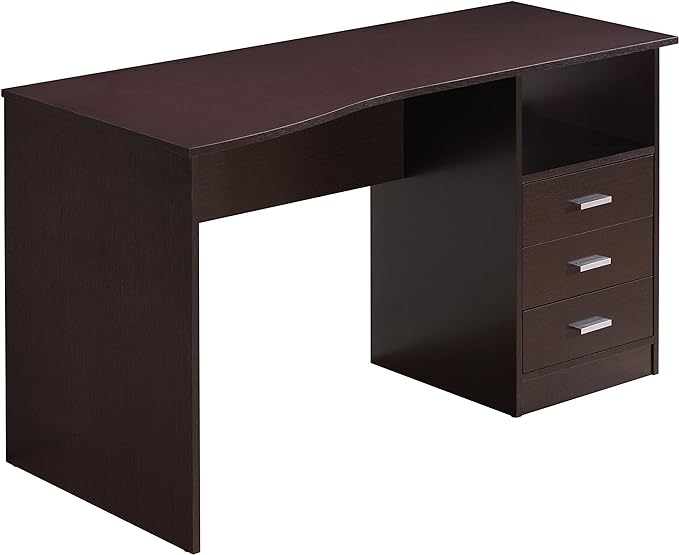 Techni Mobili Classic Computer Desk with Multiple Drawers, 29.5" x 23.6" x 51.2", Wenge - LeafyLoom