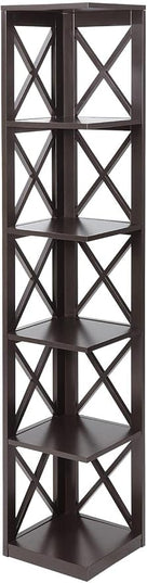 Convenience Concepts Oxford 5 Tier Corner Bookcase, Espresso - LeafyLoom