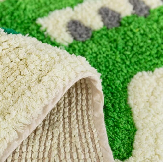 Green Crocodile Shaped Rug Cute Faux Animal Print Bathroom Rug Bath Mat Bath Carpet Shower Rug for Home Decor Bathroom Tub Floor Water Absorption Non-Slip Small Carpet Door Mat Playmat 15.7x29.5in - LeafyLoom