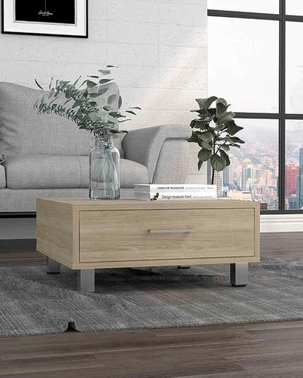 NicBex Coffee Table Wooden Coffee Table with Storage Square Center Tables with Drawer and Strong Legs Dining Table for Living Room, Dining Room, Office, and Bedroom,23.6" W, Light Pine - LeafyLoom