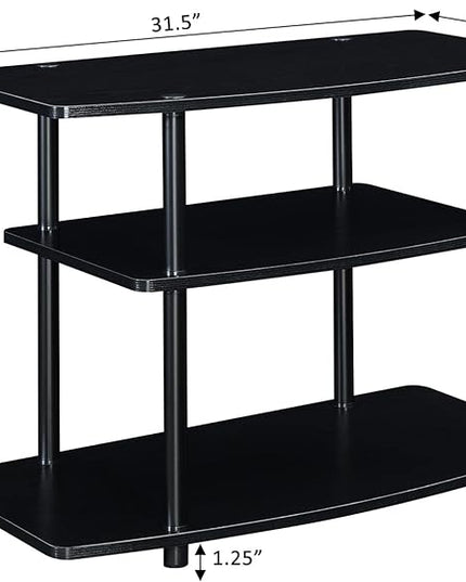 Convenience Concepts Designs2Go 3 Tier TV Stand, 31.5", Black/Black - LeafyLoom