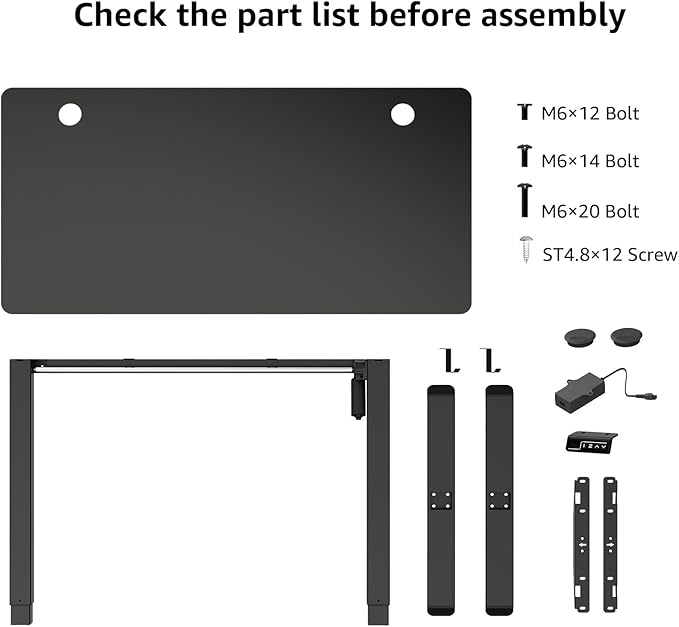 MOUNTUP Height Adjustable Electric Standing Desk Whole-Piece, 48 x 24 Inches Quick Assembly Sit Stand Desk, Stand Up Desk with Memory Controller, Ergonomic Desk, Black - LeafyLoom