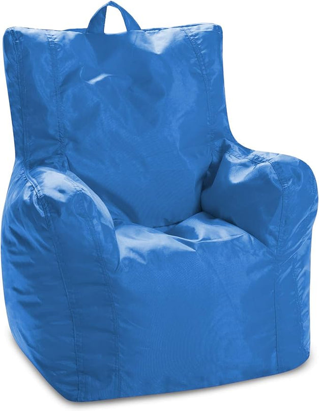 Posh Creations Bean Bag Structured Seat for Toddlers and Kids, Comfy Chair for Children, Pasadena, Royal Blue - LeafyLoom