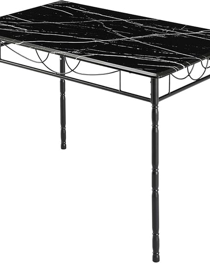 VECELO 5 Pieces Sets,43.3" Table&chairs for 4,Industrial Counter Height Tabletop with Bar Stools, Rectangle Breakfast Chairs, Living Room, Apartment, Dining table for 4, BLack - LeafyLoom