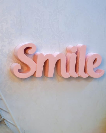 Smile – Peach, Aesthetic table decor for home or office, desk or Shelf. Quirky room decoration showpiece, ideal for birthday gift, corporate gift, and inspiring wall decor - LeafyLoom