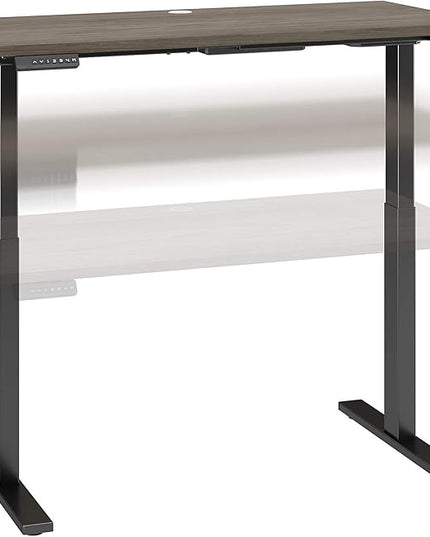 Bush Business Furniture Move 60 Electric Ergonomic Sit-Stand Computer Table for Home and Professional Office, 48W x 24D, Modern Hickory - LeafyLoom