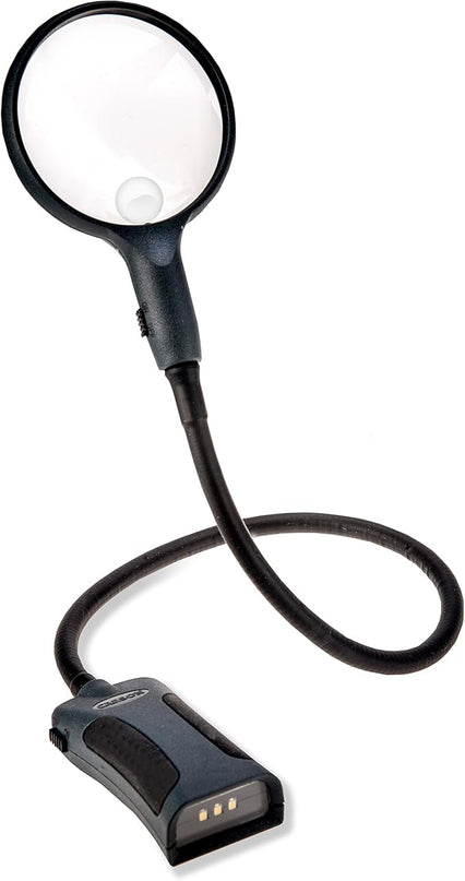 Carson BoaMag 2.5x LED Lighted Flexible Neck Magnifier and Flashlight (SM-22) - LeafyLoom