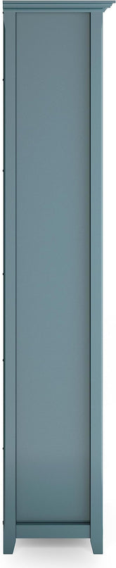 SIMPLIHOME Amherst SOLID WOOD 30 Inch Wide Transitional 5 Shelf Bookcase in French Blue, for The Living Room, Study Room and Office - LeafyLoom