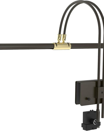 Cocoweb 22" LED Grand Piano Light in Mahogany Bronze with Brass Accents with Dimmer Clip - LeafyLoom