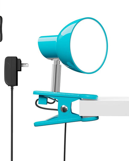 LED Clip lamp,5W Super Bright Desk Light, 330° Rotation Small Lamp with Clamp on Desk/Table/Bed Headboard/Cupboard Home Lighting, Modern and Save Space Illumination Powerful Lamp Blue - LeafyLoom