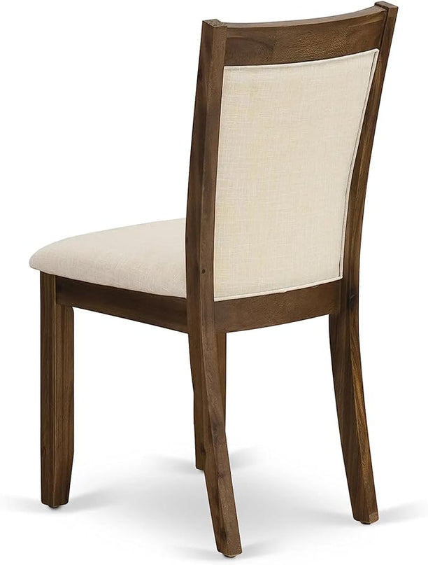 East West Furniture DLMZ5-AWA-32 Dublin 5 Piece Dining Room Furniture Set Includes a Round Kitchen Table with Dropleaf and 4 Parson Chairs, 42x42 Inch - LeafyLoom