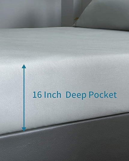 Bed Sheet Set - Brushed Microfiber Bedding - Bedding Sheets & Pillowcases - Deep Pockets - Easy Fit - Breathable & Soft Hotel Sheets- 4 Piece Queen Light Gray - LeafyLoom