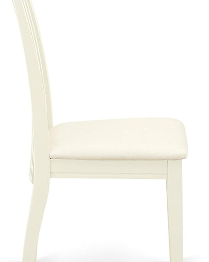 East West Furniture SHIP3-WHI-C 3 Piece Dinette Set for Small Spaces Contains a Round Dining Room Table with Pedestal and 2 Linen Fabric Kitchen Dining Chairs, 42x42 Inch, Linen White - LeafyLoom