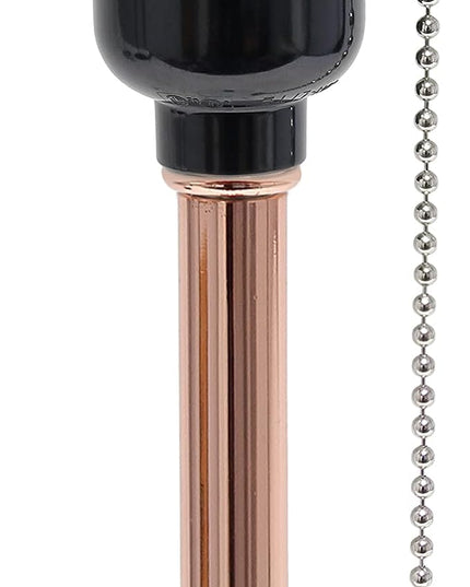 Simple Designs LT1144-RGD Sleek and Slender Rose Gold Table Lamp with Charging Outlet, for Bedroom, Living Room, Entryway, Office, Dining Room, Study, White Shade - LeafyLoom