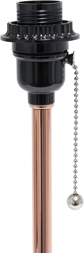 Simple Designs LT1144-RGD Sleek and Slender Rose Gold Table Lamp with Charging Outlet, for Bedroom, Living Room, Entryway, Office, Dining Room, Study, White Shade - LeafyLoom