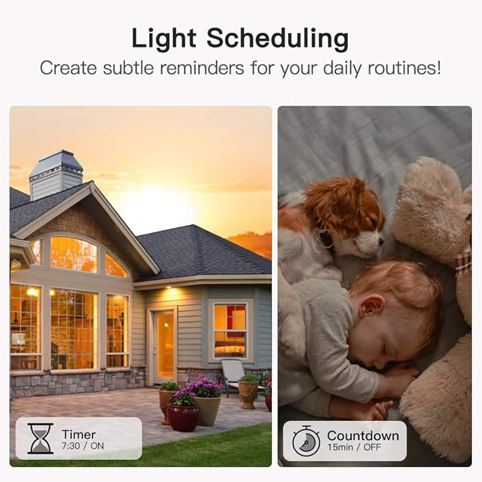 TREATLIFE Smart Light Switch Single Pole Works with Alexa, Google Home and SmartThings, 2.4GHz WiFi Timer Smart Switch, Neutral Wire Required, No Hub Required, FCC Listed, 4 Pack TREATLIFE