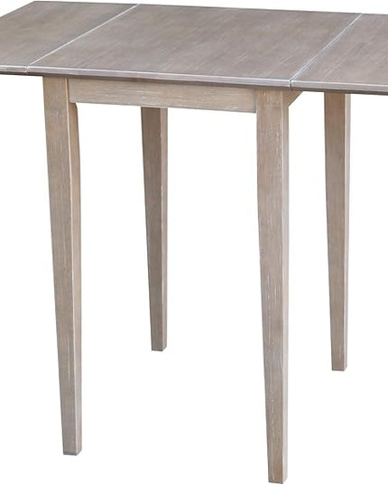 International Concepts Small Dropleaf Table, Washed Gray Taupe - LeafyLoom