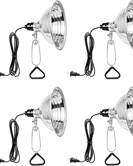 Simple Deluxe Clamp Lamp Light 150 Watt with 8.5 Inch Aluminum Reflector (no Bulb Included), 6 Feet Cord, 4 Pack, Black - LeafyLoom