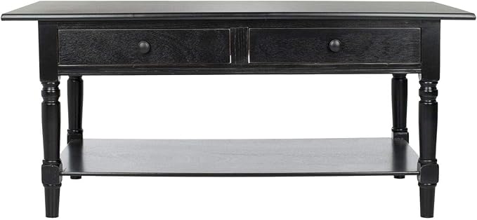 Safavieh American Homes Collection Boris Distressed Black Coffee Table - LeafyLoom