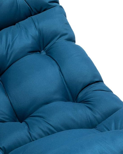 HollyHOME Modern Fabric Large Lazy Chair, Accent Oversized Comfy Reading Chair, Thick Padded Cozy Lounge Chair with Armrest, Steel Frame Leisure Sofa Chair for Living Room, Bedroom, Dorm, Navy Blue - LeafyLoom