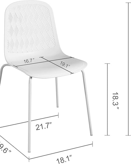 Modern Chairs with Metal Legs for Living, Bedroom, Kitchen, Dining, Lounge Waiting Room, Restaurants, Cafes, Set of 4 - LeafyLoom