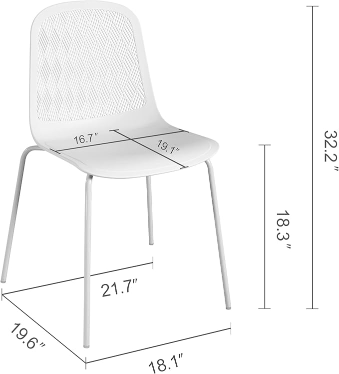 Modern Chairs with Metal Legs for Living, Bedroom, Kitchen, Dining, Lounge Waiting Room, Restaurants, Cafes, Set of 4 - LeafyLoom