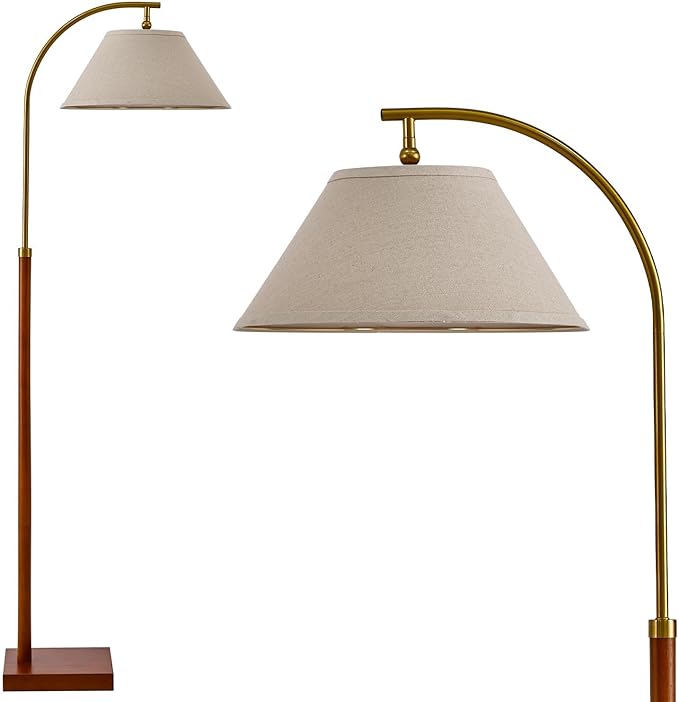 63" Gold Floor Lamp for Living Rooms Tall Arc Standing Lamps for Bedrooms Tall Lamps with Foot Switch for Bedroom - LeafyLoom