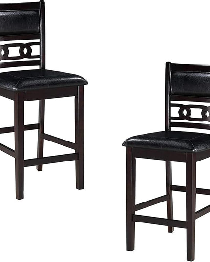 New Classic Furniture Gia Counter Chairs, Set of 2, Ebony - LeafyLoom
