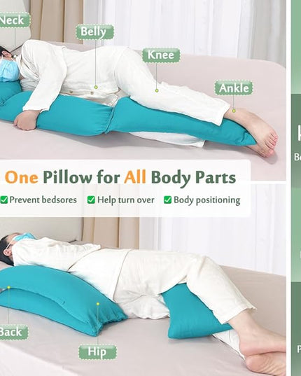 Mybow Bed Sore Turning Wedge Multi Positioning Pillows for After Surgery Bedridden Medical Wedges Bed Sore Prevention Pressure Ulcer Cushion Body Support Pillow Side Sleeping Wedge - LeafyLoom