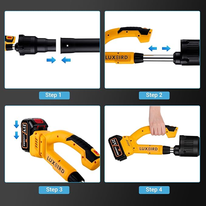 Leaf Blower Cordless with 2X 4.0Ah Batteries Powered, 150 MPH, 5 Variable Speed, Lightweight Electric Leaf Blower for Lawn Care, Snow, Gifts, Garage, Rooftop - LeafyLoom