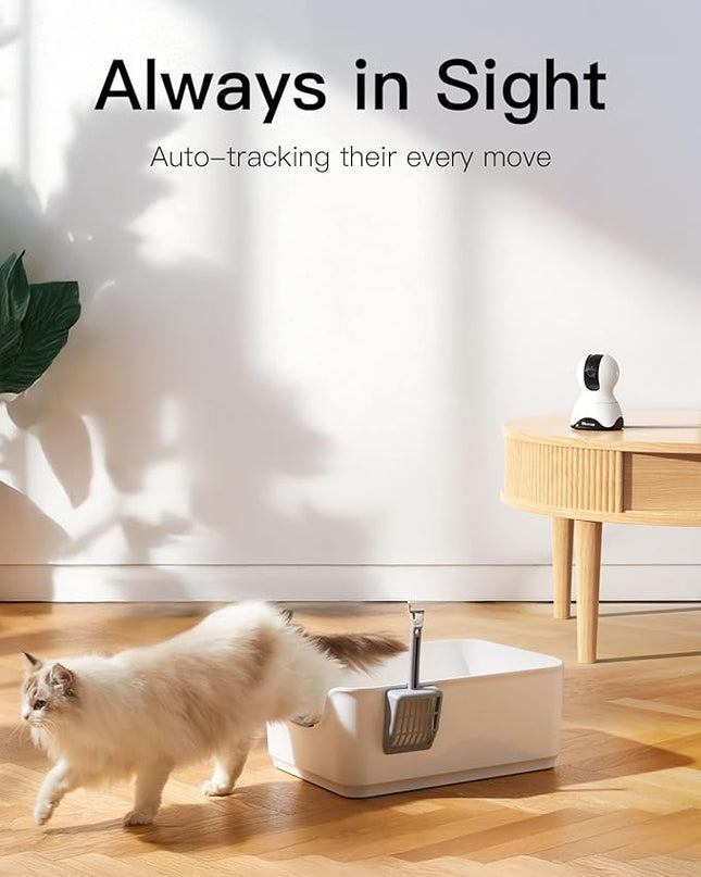 VIMTAG Indoor Camera 2.5K 4MP, Cameras for Home Security 2.4/5Ghz WiFi, Pet Camera 360° Pan/Tilt, Baby Montior with Phone App, Night Vision, Motion Alerts, Cloud/Local Storage, Support Alexa, 1 Pack Vimtag