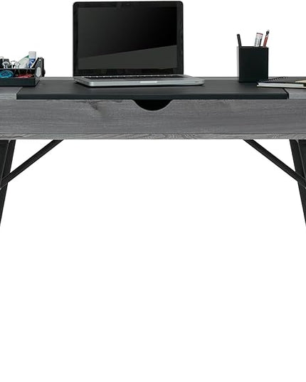 Calico Designs Nook Modern Office, Laptop, Writing Desk with Storage Compartments, Black/Greywash - LeafyLoom
