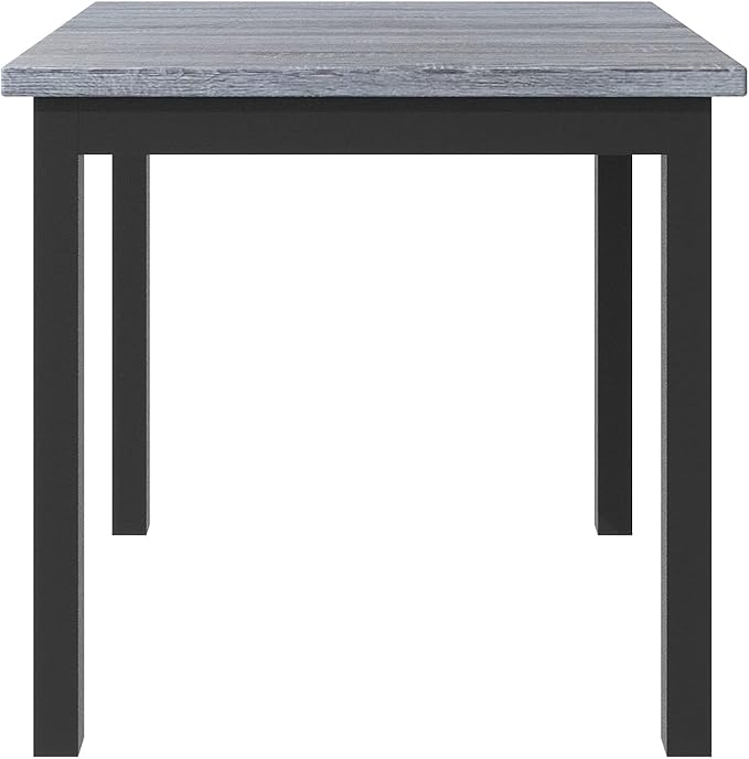 5-Piece Counter Height Dining Set-Square Wood Table and 4 Upholstered High-Back Chairs with Footrest for Kitchen Furniture-Classic Black Finish - LeafyLoom