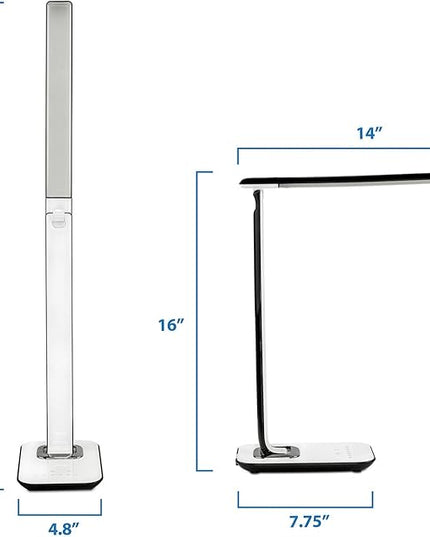 LED Desk Lamp With USB Charging Port Dimmable Touch Controls w/Color Adjustment, Eye Care Task Lamp, 5W, 1000 Lux,Multicolor - LeafyLoom